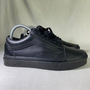 Vans Black Leather Unisex Women’s Size 7.5 Great Condition